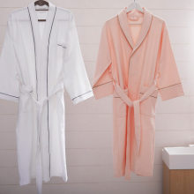 Cotton Waffle Check Bath Robe