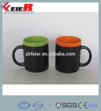 ceramic color inside and rim chalk mug