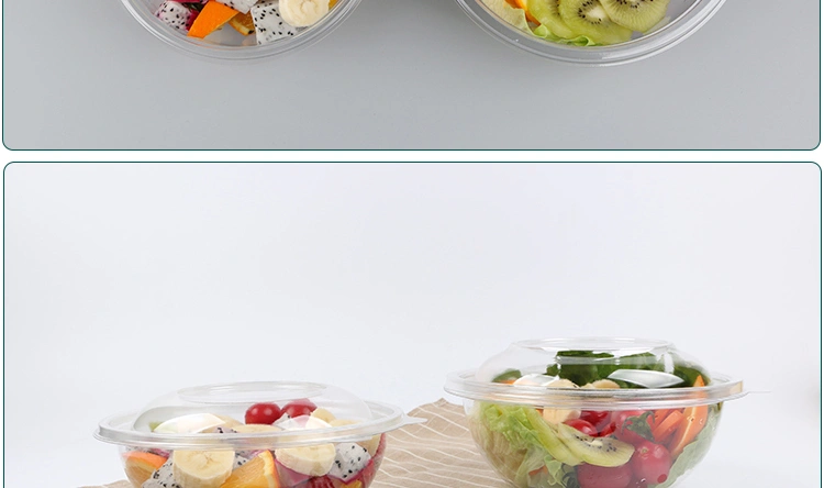 Pet Clear Plastic Compartment Take Away Salad Food Container Tray 14