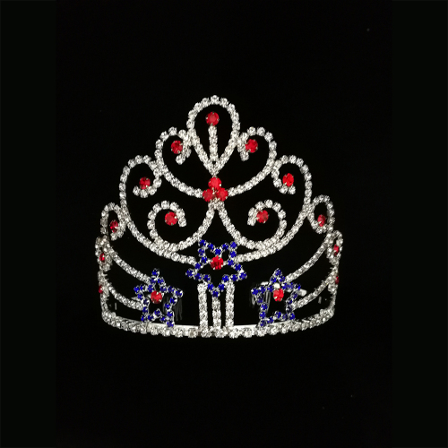 Κόκκινο μπλε αστέρι Tiara Crown για πατριωτικό