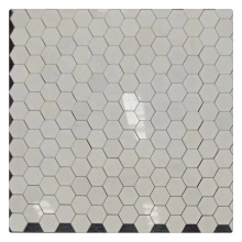 Thassos Mosaic Hexagon White Marble with Backside Net
