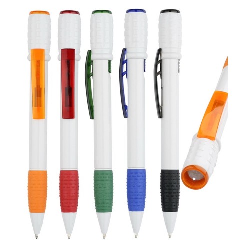 LED Flashlight Plastic Ballpoint Pen