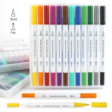 12-Color Fine Tip Professional Kids Drawing Art Marker Pens for Painting and Design