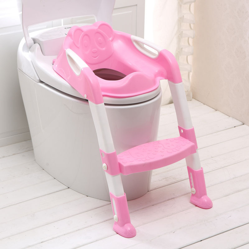 Safe Non-Slip Potty Training Folding Toilet Seat with Step Stool Ladder Baby Toddler Kid Children Toilet Training Seat Wide Step