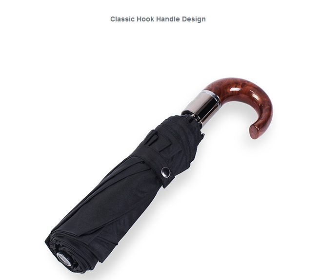 Automatic Folding Windproof Men Hook Handle Umbrellas04