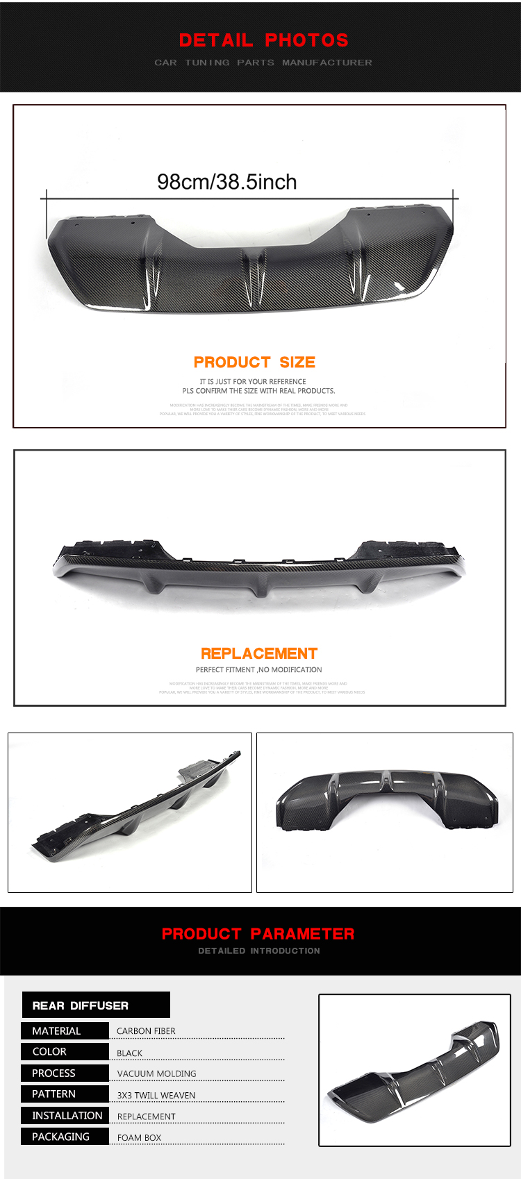Carbon Fiber Rear Wing Spoiler for Volkswagen Golf MK7 R /GTI 14-17