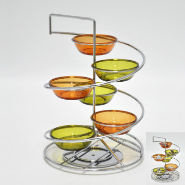 Modern Rotated Round Base 6pcs Snack Display Rack