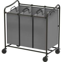 Fabric Heavy Duty 3 Bags Laundry Sorter Rolling Cart