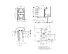 RJ45 2X1 PORT WITH LED WITH EMI POE