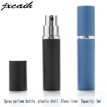 1Pcs High Quality 5Ml Perfume Bottle Metal Sprayer Refillable Plastic Case Glass Liner Cosmetic Container Travel Portable