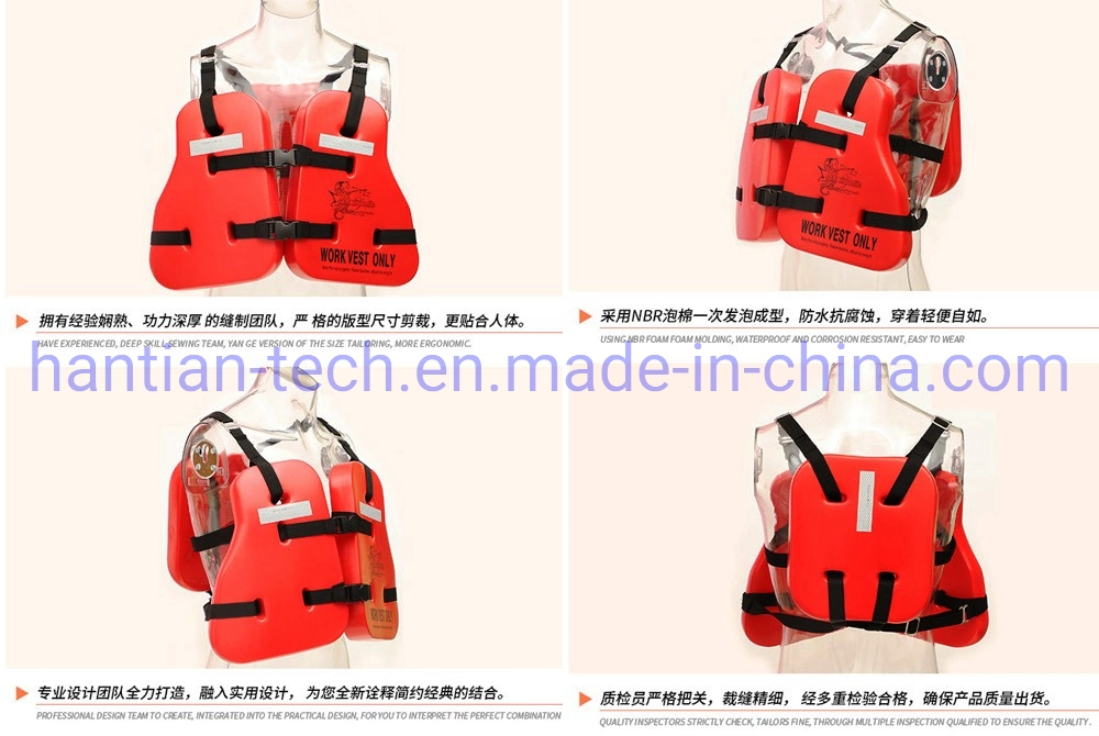 Warna Merah PVC Foam Kerja Dewasa Jaket Offshore Pro Foam LifeJacket Jaket dengan abah -abah