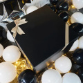 Box regalo di Natale nero personalizzato nero con nastro