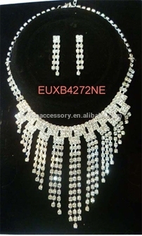 diamond necklace with earring/diamond bridal wedding jewelry set/diamond tassel necklace set/latest jewelry