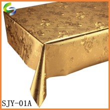 Nice quality custom clear plastic golden and silver table cover