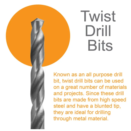 Brad Point and Twist Drill Bit 100 Piece Set termasuk bit untuk penggerudian kayu, logam, keluli tahan karat