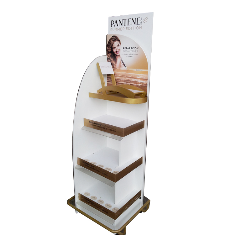 Custom shampoo bottle display stand for private label natural hair care products store