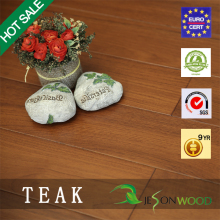 Solid Teak hardwood flooring Flat surface