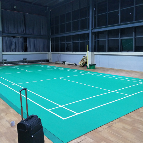 Suelo de bádminton de PVC para interiores con patrón de arena cristalina