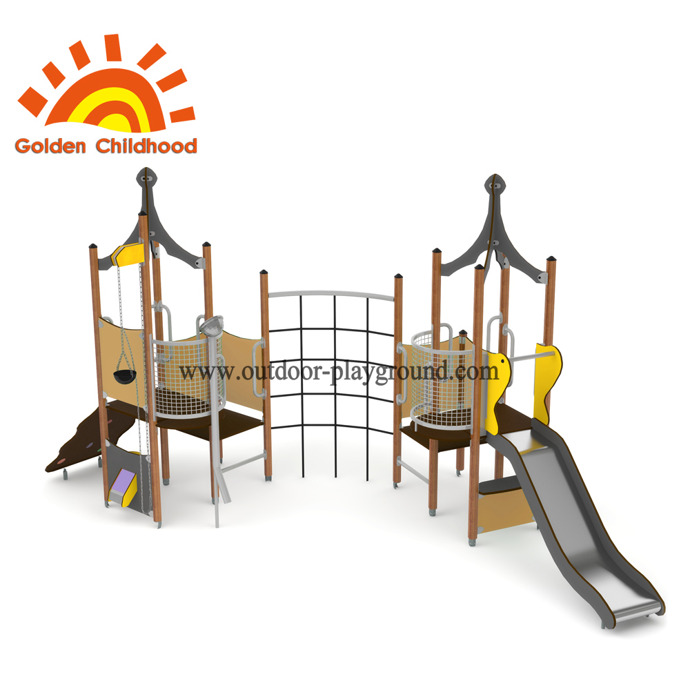 Yellow Outdoor Climbing Playground Equipment