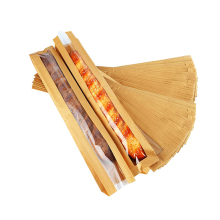Wholesale Custom Loaf Storage Sacks Kraft Paper Baguette Bags with Clear Window