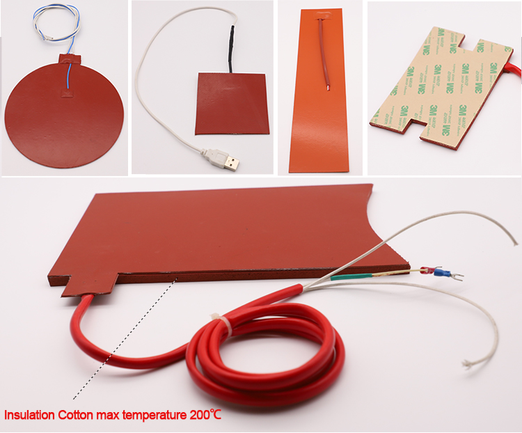 customized industrial 5v 12v 220v electric flexible pad heater silicone rubber