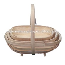 woven wooden wood chip Stoarge Baskets