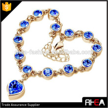 heart shape pendant bracelet,crystal bracelet,wholesale fashion lover gift bracelet