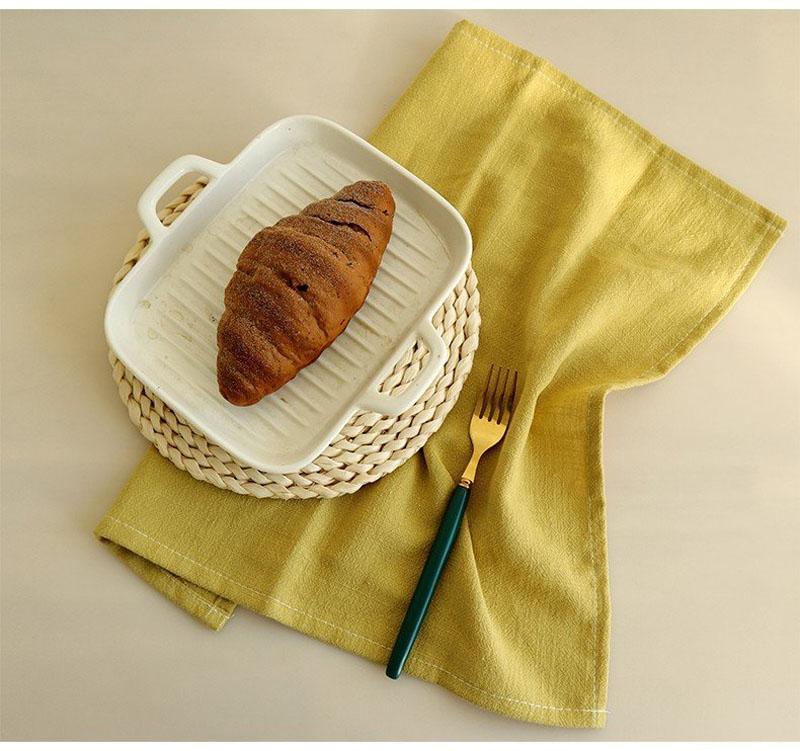 Soft Solid Color Linen Cotton Dinner Cloth Napkins Set of 12 (40 x 40 cm) Washable