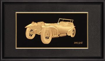 Artistic 3d Pure Gold Foil Crafts , Gold Leaf Music Vintage Vehicle Frame