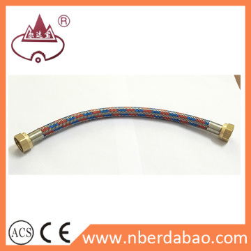 knurled brass nut 304 braided hose mixed with red blue nylon hose