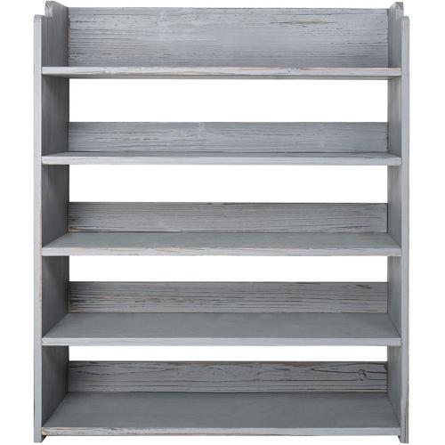 5-Tier Dark Gray Wood Entryway Shoe Storage Rack