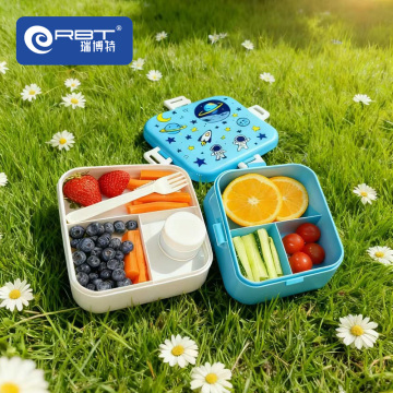 Colorful Cartoon Square Lunch Box for School