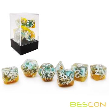 Bescon BeachTime Dice Set, Nouveauté RPG 7-Dice Set dans un emballage en brique