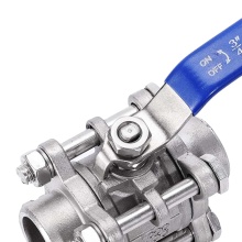 Valvula de bola de acero inoxidable de 3 piezas de puerto completo