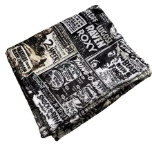 home decor soft flannel custom print sofa cover newspaper design blanket