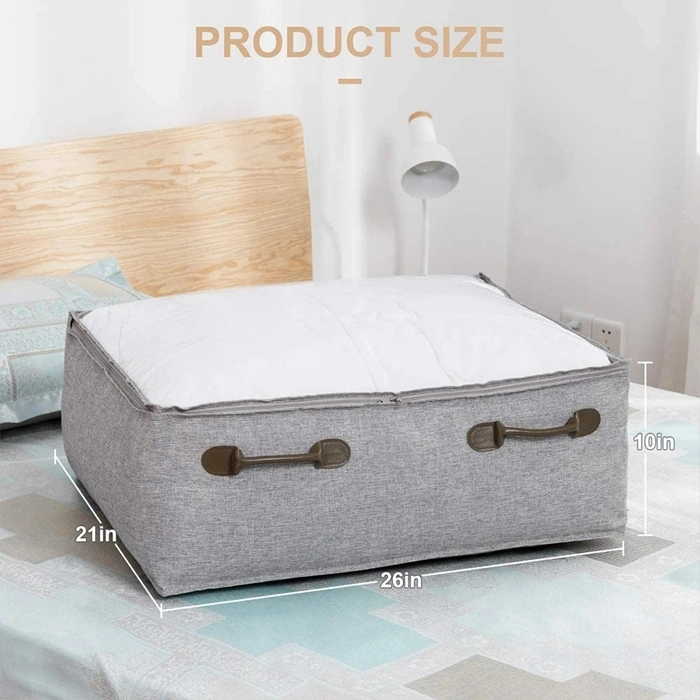 The Lager Capacity Hanging Portable Zipper Foldable Underbed Clothes Quilt Fabric Storage Bag