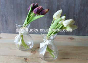 Zibo glasslucky hotsale small clear glass vase wholesale glass vases for decoration