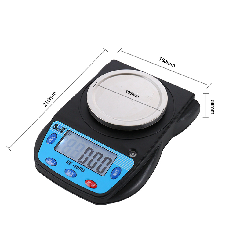 مقياس وزن النسيج الرقمي SF-400D 600 جرام دقة عالية 0.01G مقياس المطبخ الإلكترونية التوازن