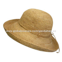 Madagascar raffia straw hat, hand crocheted straw hat
