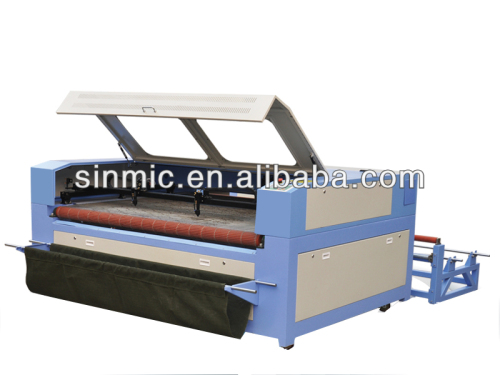 High speed laser fabric cutting machine with auto feeding system