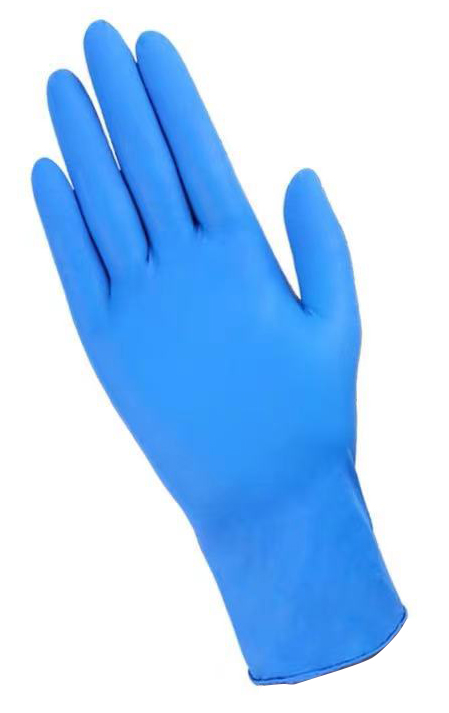Guantes de nitrilo azul no estéril en polvo