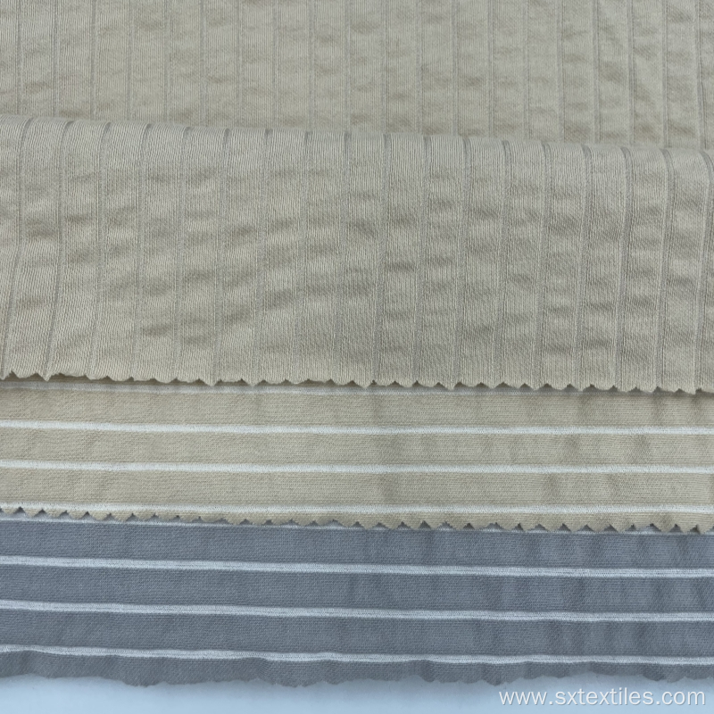 72%cotton 38%poly Stripe single jersey knitted fabric