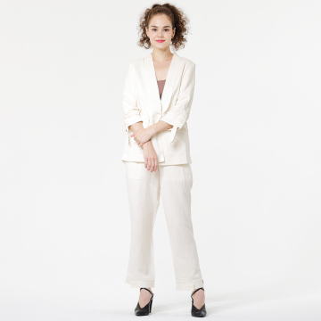 Off white linen Casual Suit Blazer