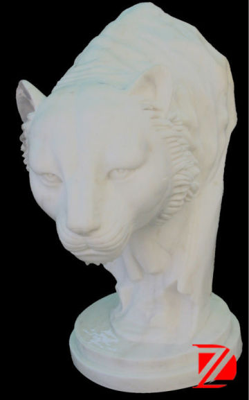 Indoor tiger head sculpture