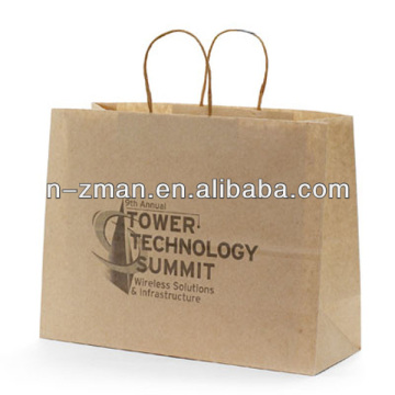 Paper Twisted Handle Bag,Printed Paper Bag,Brown Printed Paper Bag