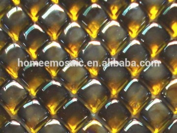 yellow ice cube glass mosaic tile