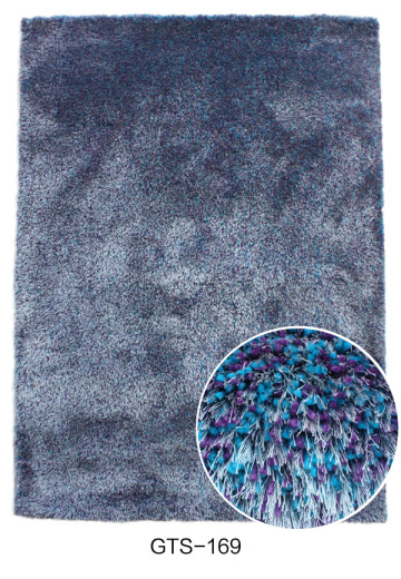 Elastic&Silk Shaggy Carpet With Mix Color Rug