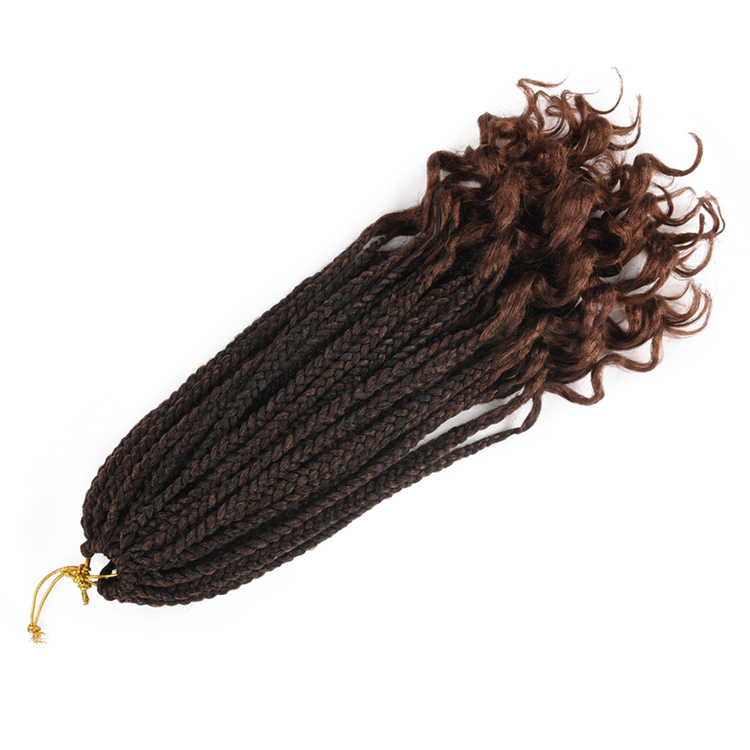 Morgan Popular High Quality Pr Looped Synthetic Crochet Braid Hair Box Braids Curly Ends