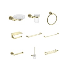 Gold Bathroom Hardware Set - Over Eight-Piece Bathroom Accessory Set