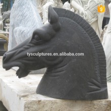 Small Size Black Marble Carved Stone Horse Head Statue Gift Sculpture